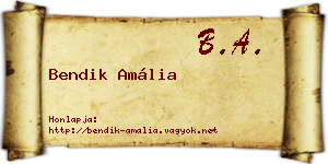 Bendik Amália névjegykártya