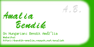 amalia bendik business card